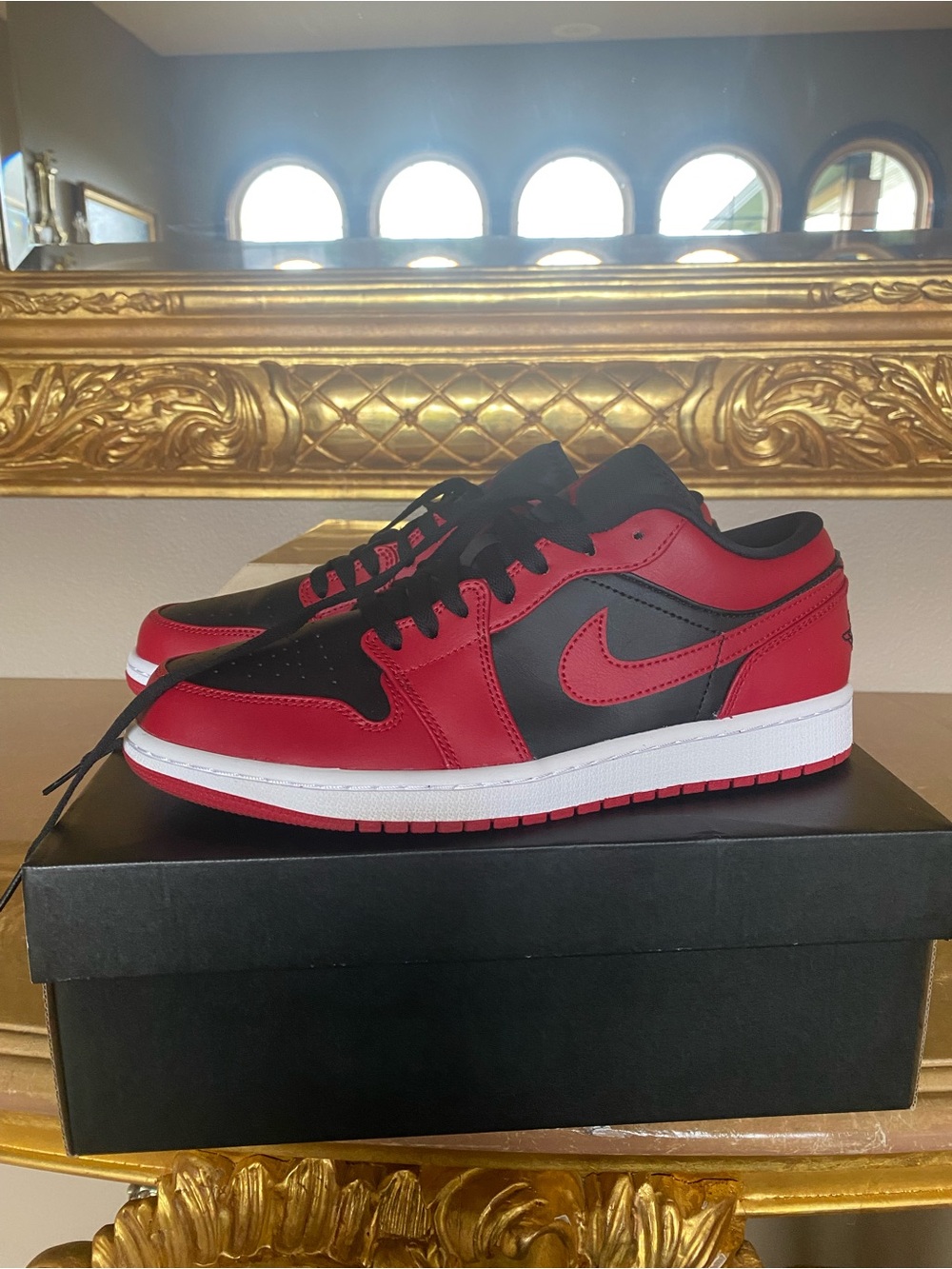 Nike Black and Red Low-Top Sneakers